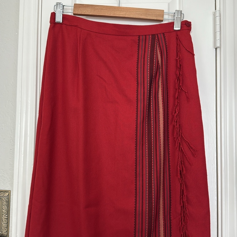 90s vintage southwest fringe midi skirt - Picture 6 of 12